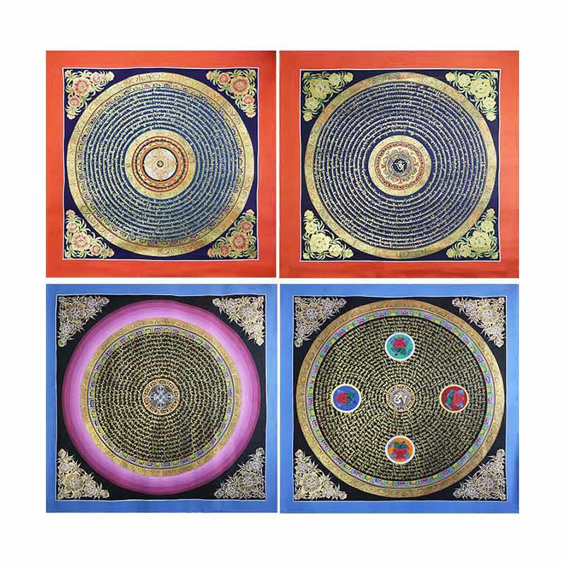 Handmade Tibetan Thangka Painting Decoration 26x26cm Random Pattern