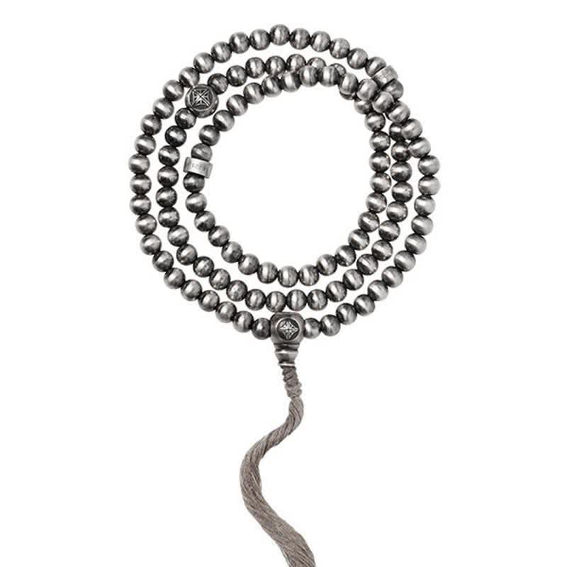 Bracelet de confiance en argent sterling avec 108 perles Mala et agate rouge turquoise