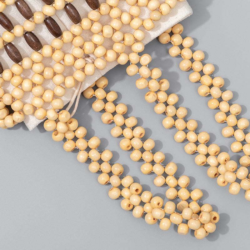 Sac seau en perles de bois 12 cm pour bijoux spirituels