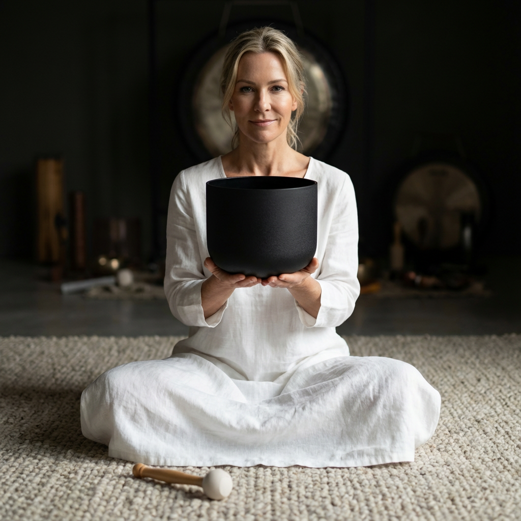 Bol chantant en cristal noir 528 Hz note C