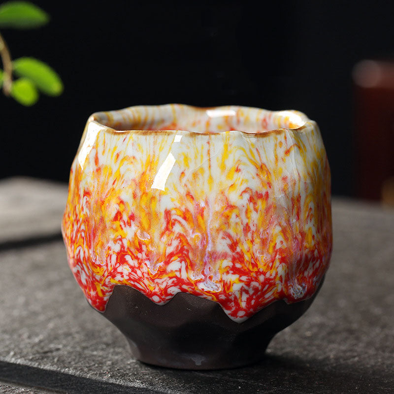 Tasse à thé Zen en céramique vibrante 130 ml | Orange, rouge ou vert, jaune