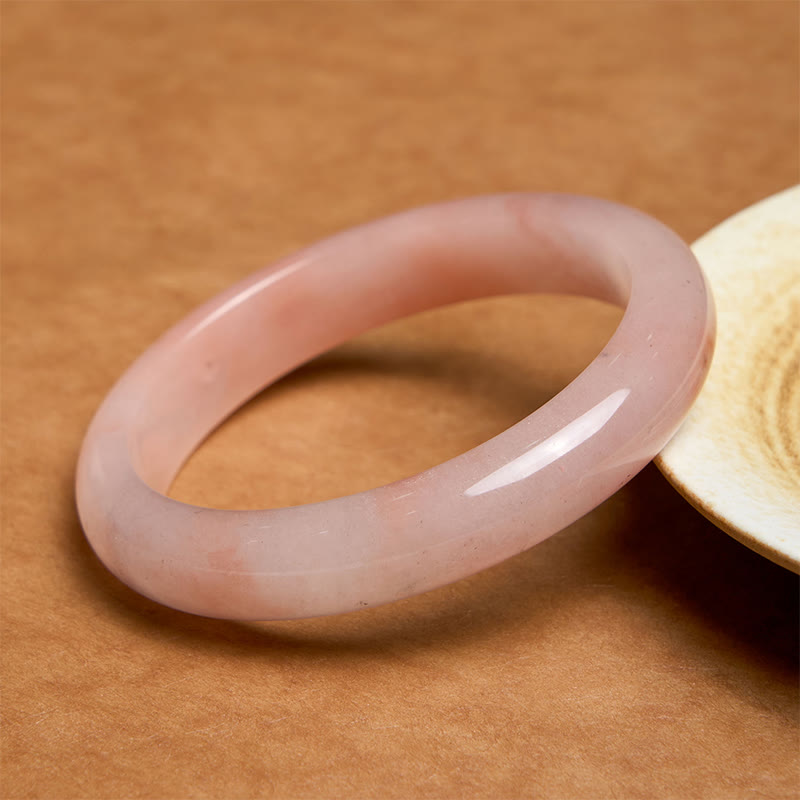 Bracelet porte-bonheur en jade de soie rose doré 54-56 mm