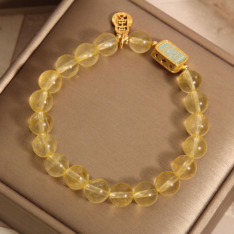 Bracelet de générosité en citrine de 8 mm pour la croissance spirituelle