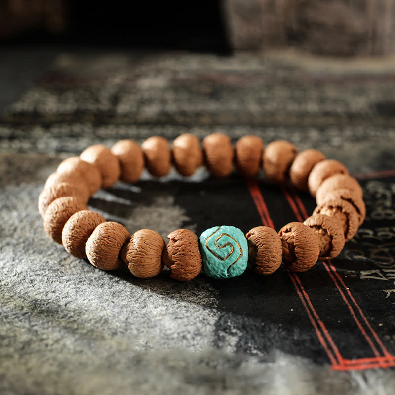 Bracelet de protection en ambre turquoise Bodhi Seed 10 mm