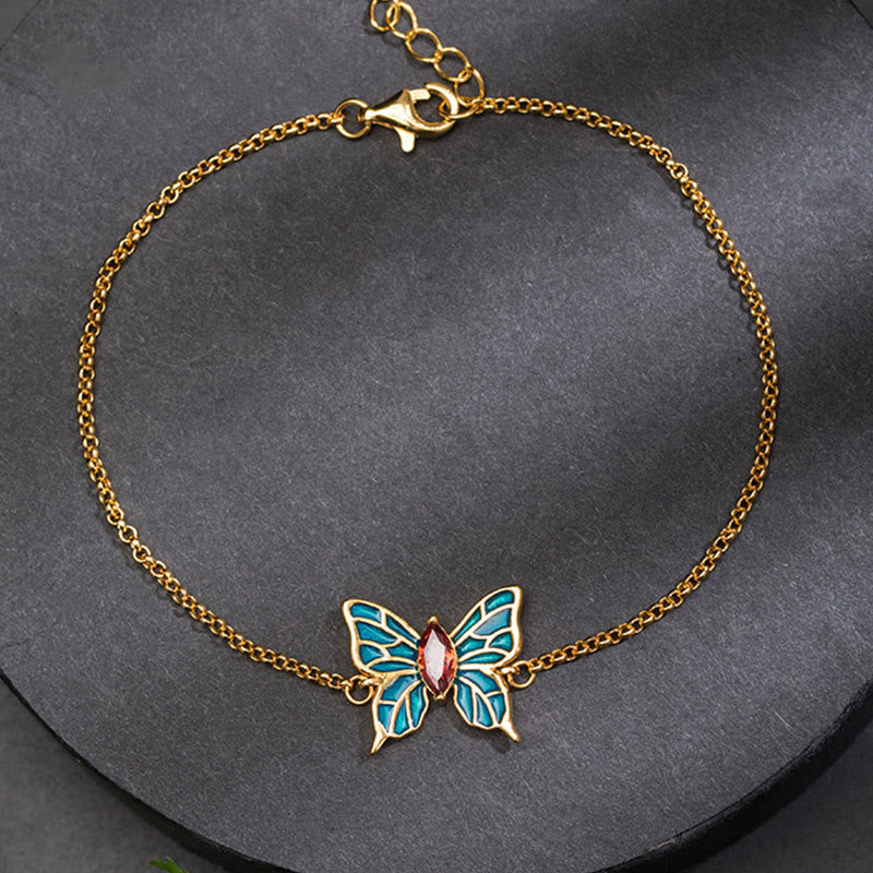 Bracelet Feng Shui Papillon Amour en Argent Sterling