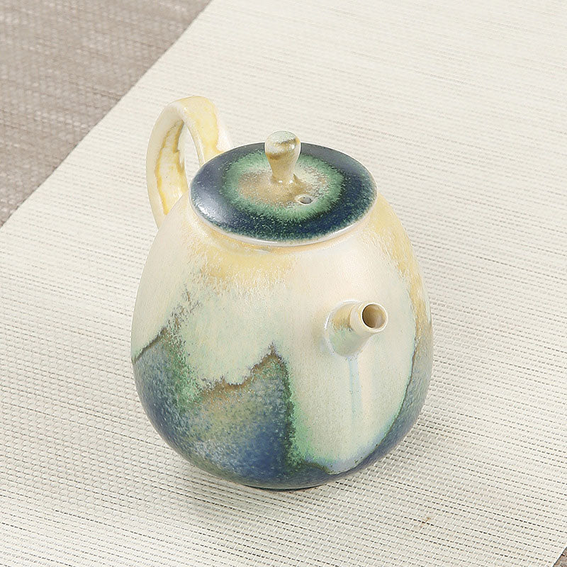 Théière Gongfu en céramique 230 ml, vert beige, pour une décoration zen