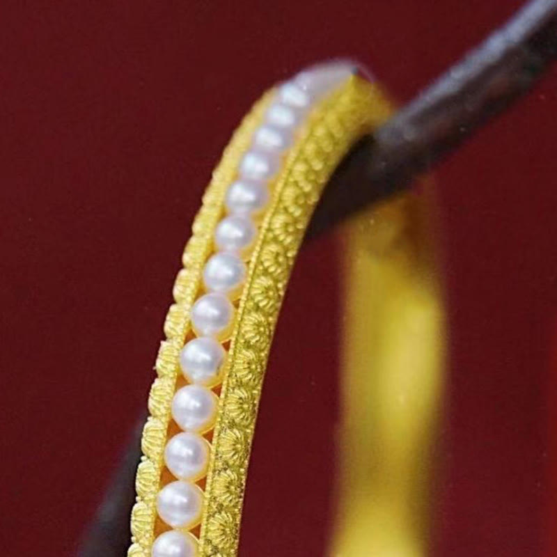 Bracelet manchette de guérison en perles de cuivre de 56 mm