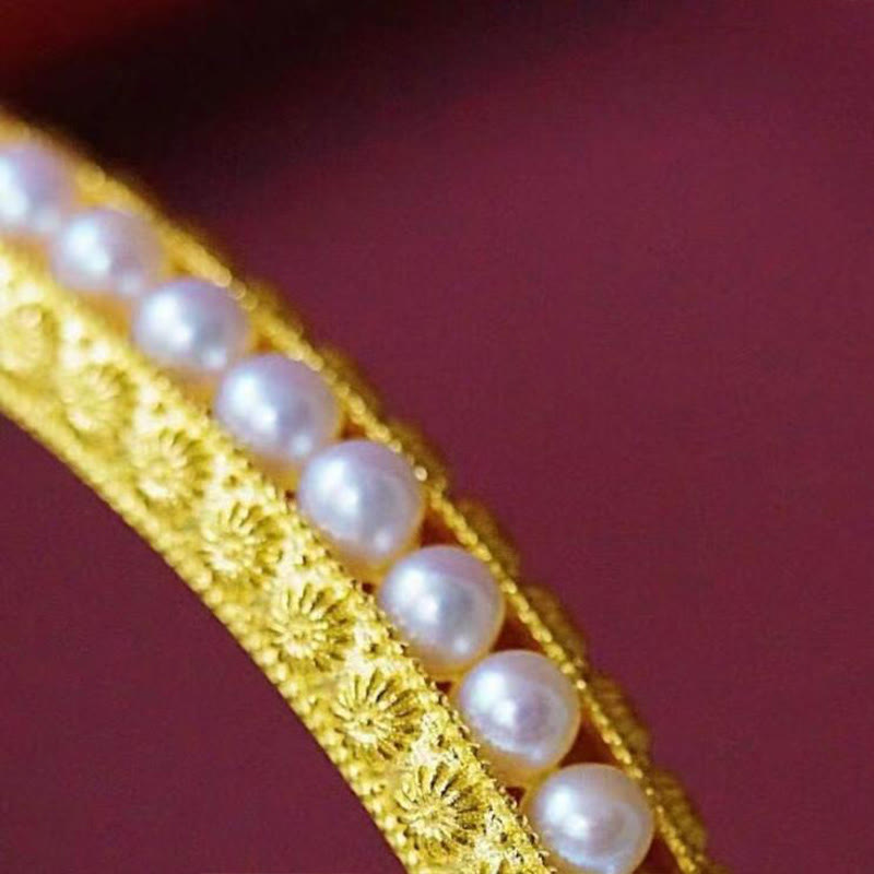 Bracelet manchette de guérison en perles de cuivre de 56 mm