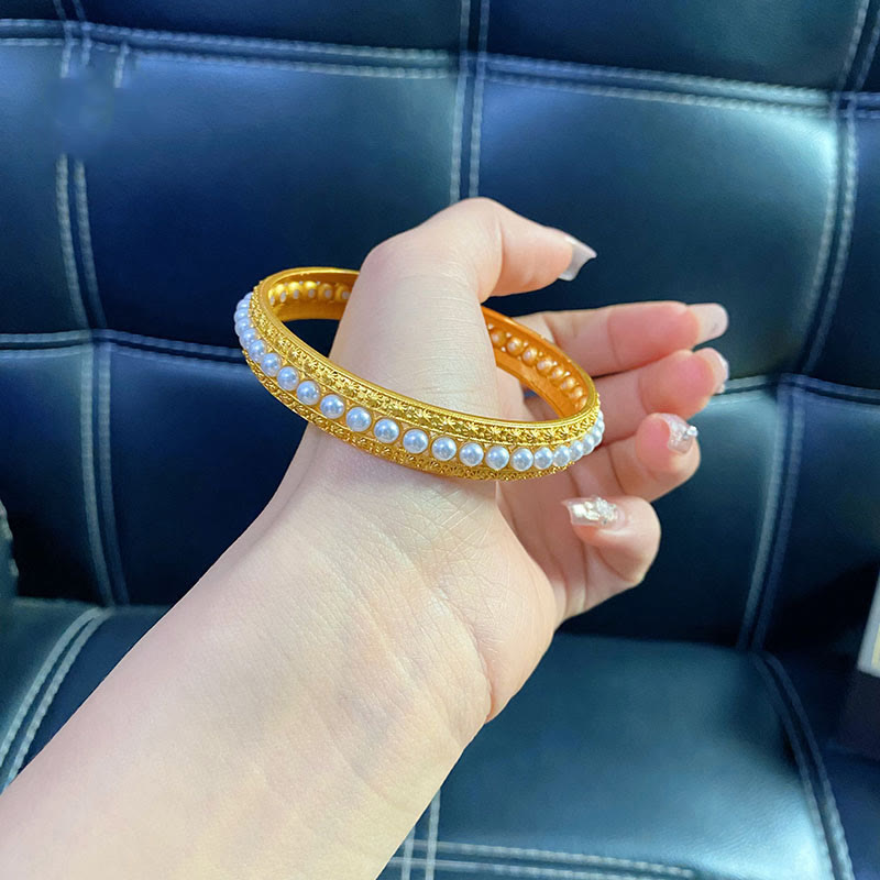Bracelet manchette de guérison en perles de cuivre de 56 mm