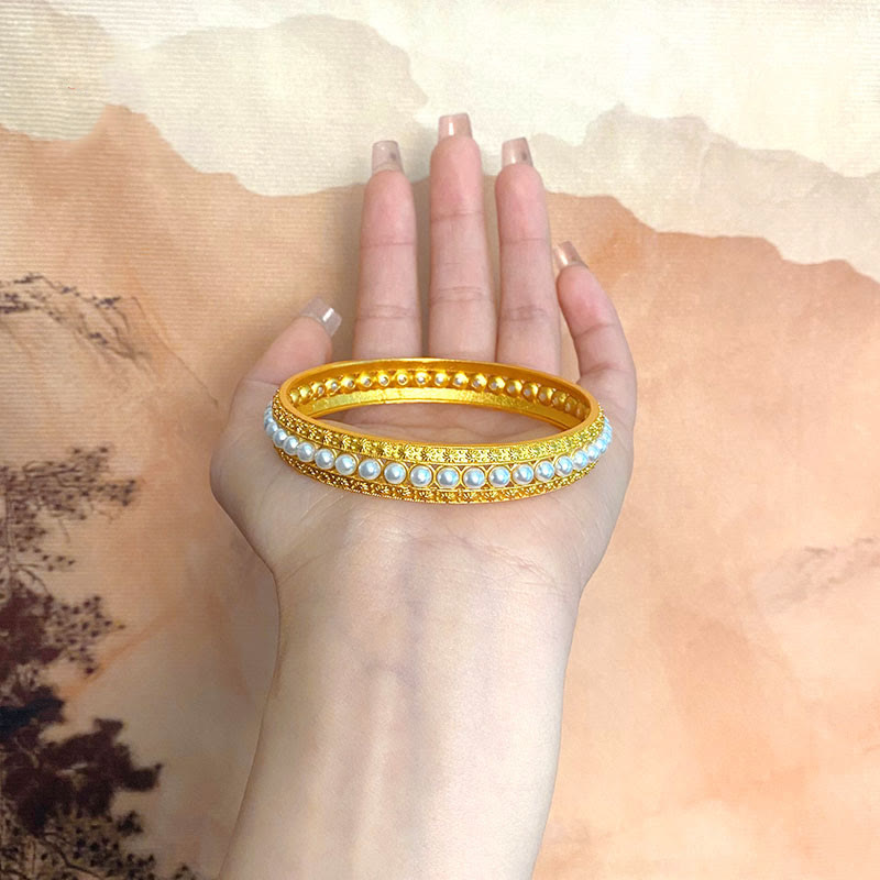 Bracelet manchette de guérison en perles de cuivre de 56 mm