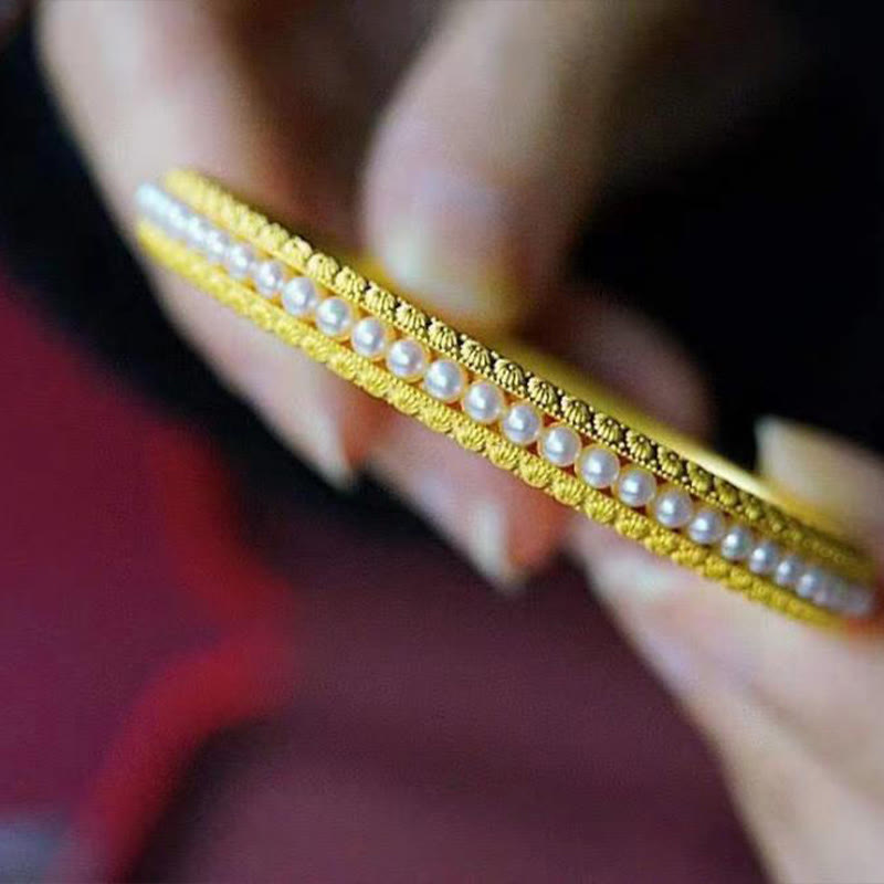 Bracelet manchette de guérison en perles de cuivre de 56 mm