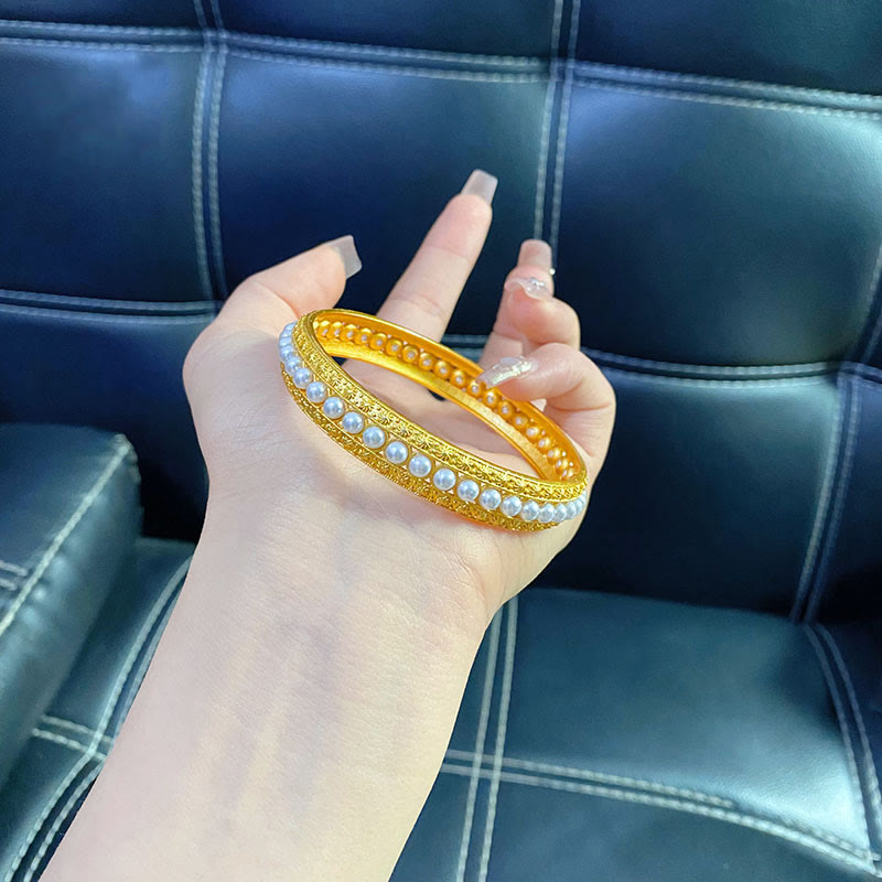 Bracelet manchette de guérison en perles de cuivre de 56 mm