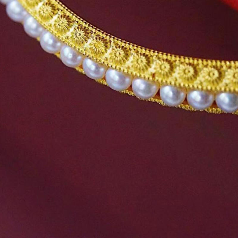 Bracelet manchette de guérison en perles de cuivre de 56 mm