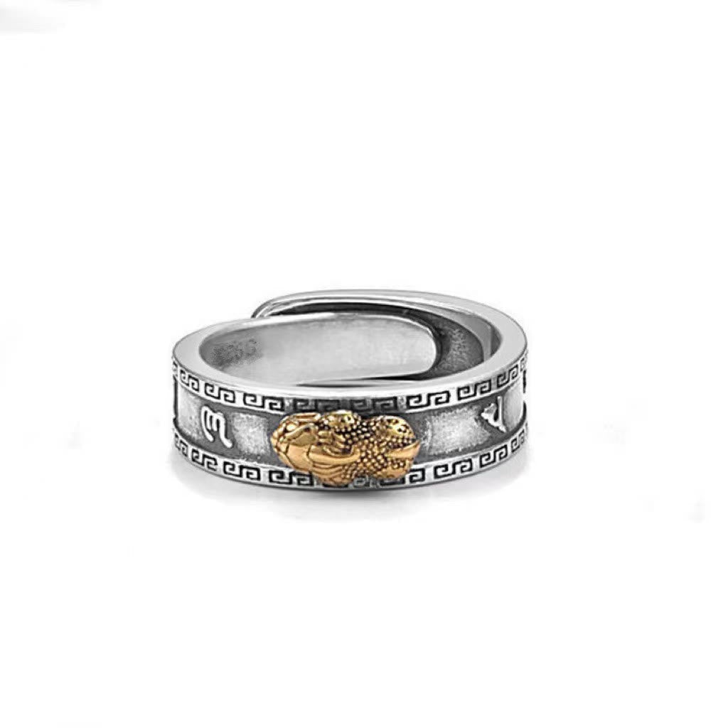 Bague de couple Pixiu Luck Wealth en or 6,2 mm Feng Shui