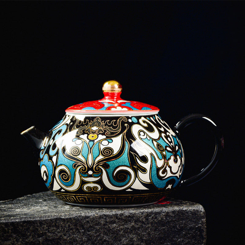 Ensemble de tasses à thé Gaiwan en céramique, motif masque d'opéra de Pékin, 125 ml