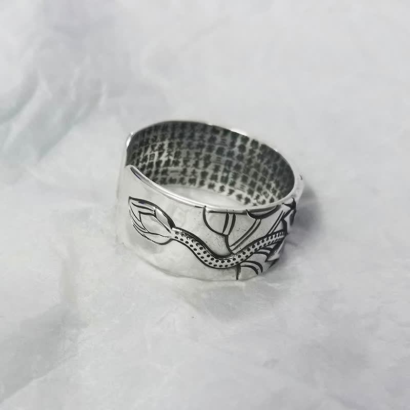 Bague Lotus en argent sterling 999 | Protection et équilibre