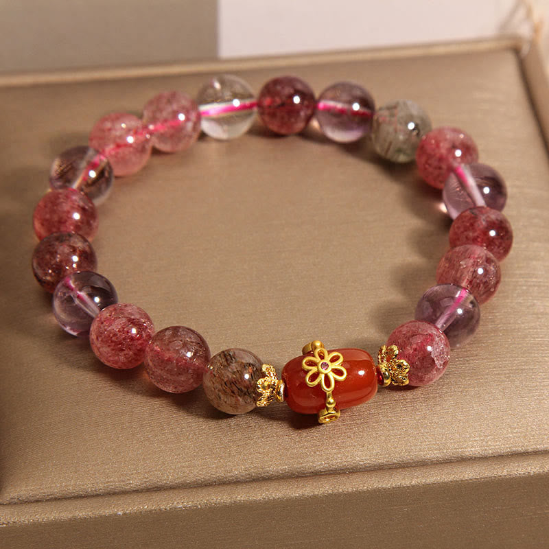 Bracelet de positivité en agate rouge cristal Super Seven