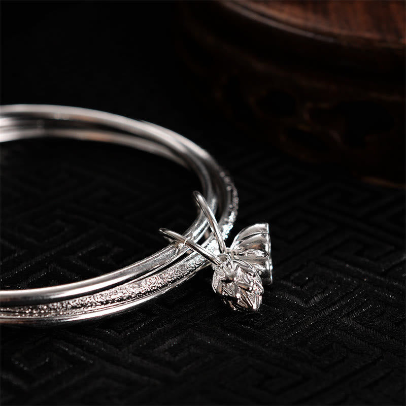 Bracelet Lotus Pod en cuivre blanc de 58 mm pour un nouveau départ