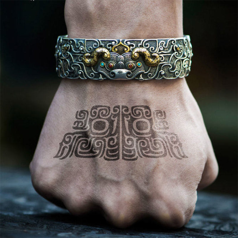 Silver-Plated Copper Pixiu Blessing Bracelet | Prosperity & Luck