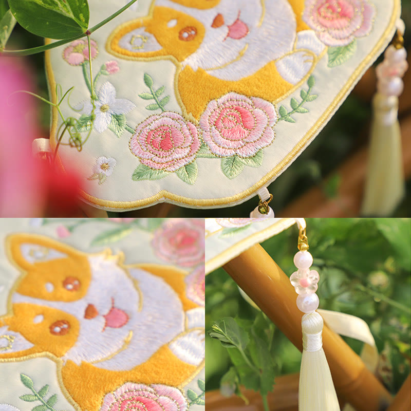 Cute Animal Hanfu Bag Embroidery | Lucky Panda Cat Shoulder Bag