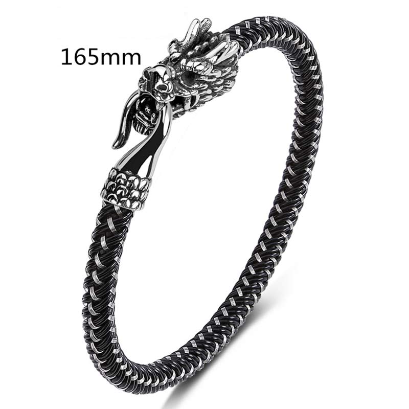 Titanium Steel Dragon Protection Luck Bracelet