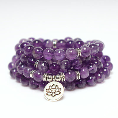 Bracelet Mala Purification Améthyste 8 mm pour la guérison