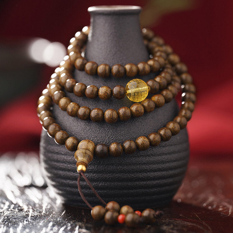 108 Beads Agarwood Strength Meditation Dragon Bracelet