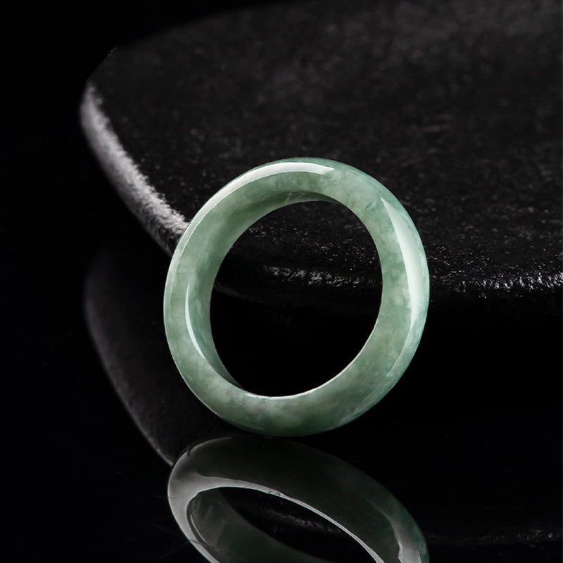 Bague de guérison en jade | Pierre naturelle, largeur 6,5 mm