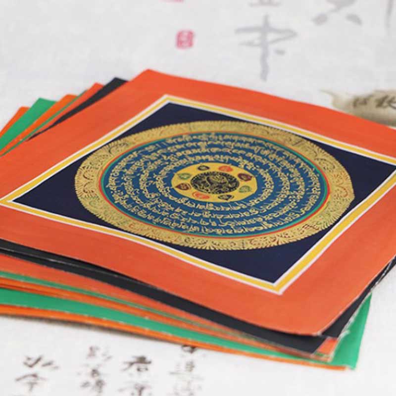 Handmade Tibetan Thangka Painting Decoration 26x26cm Random Pattern