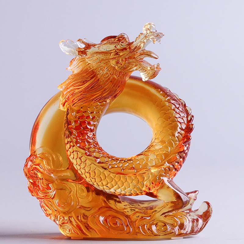 Œuvre d'art Feng Shui Dragon Liuli pour la protection et le pouvoir