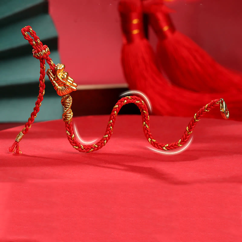 Dragon Luck Bracelet | 999 Sterling Silver Red String Protection