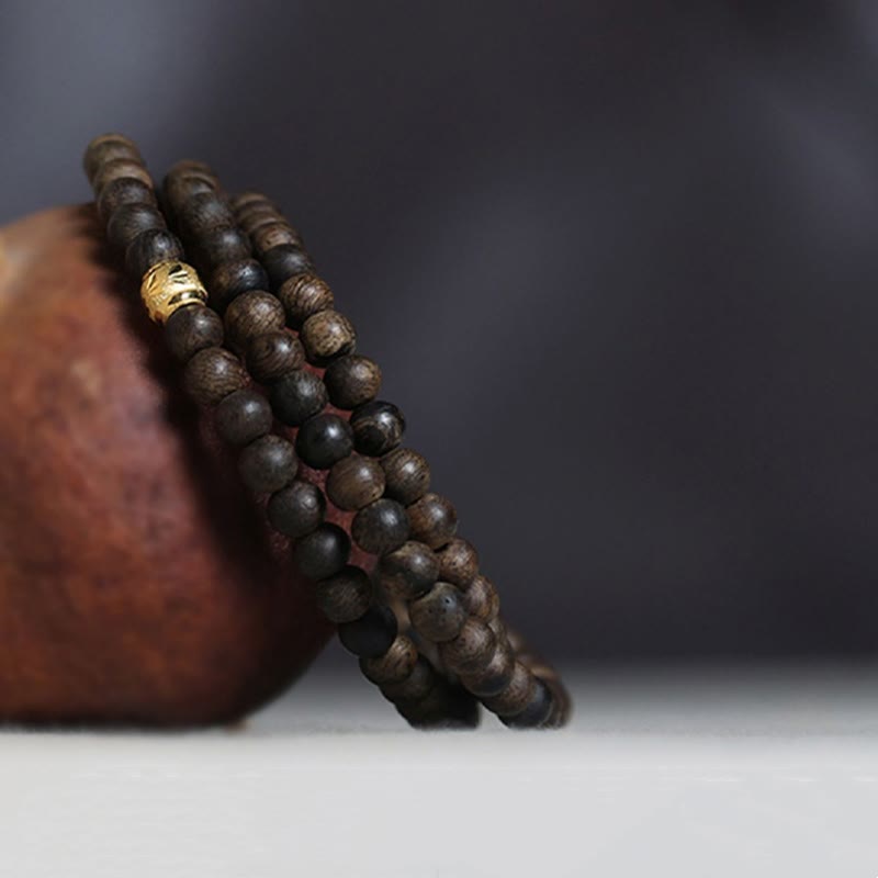 Bracelet Mala en bois d'agar de 5 mm pour l'équilibre et la protection