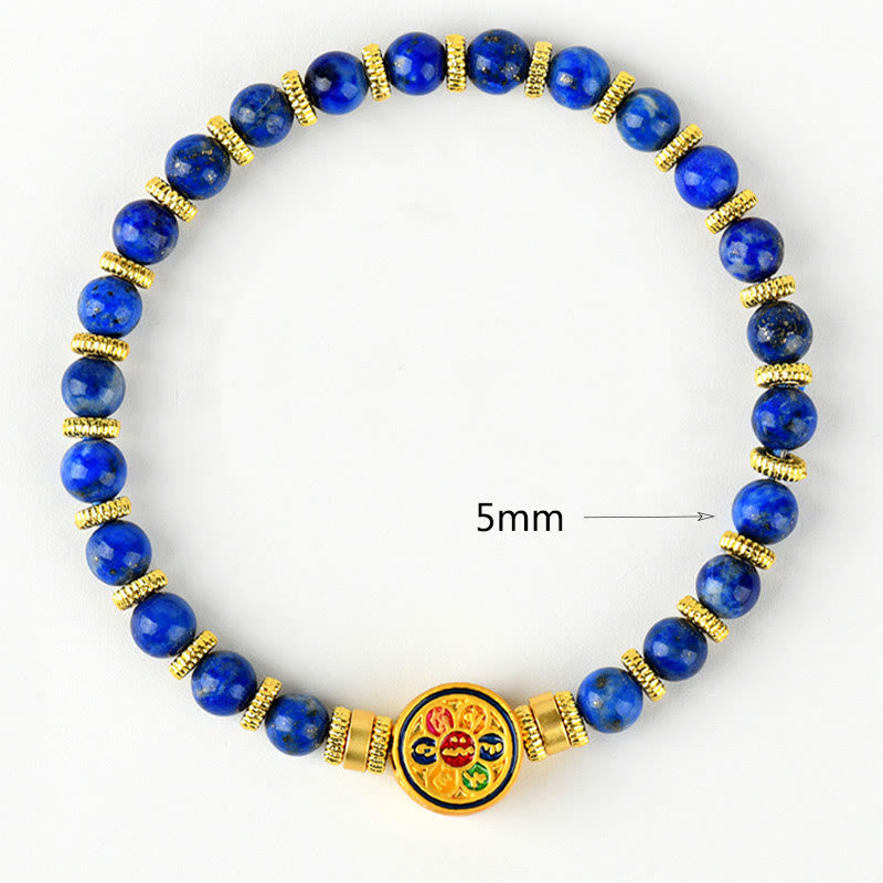 Bracelet d'équilibre Lazurite Om Mani Padme Hum 5 mm