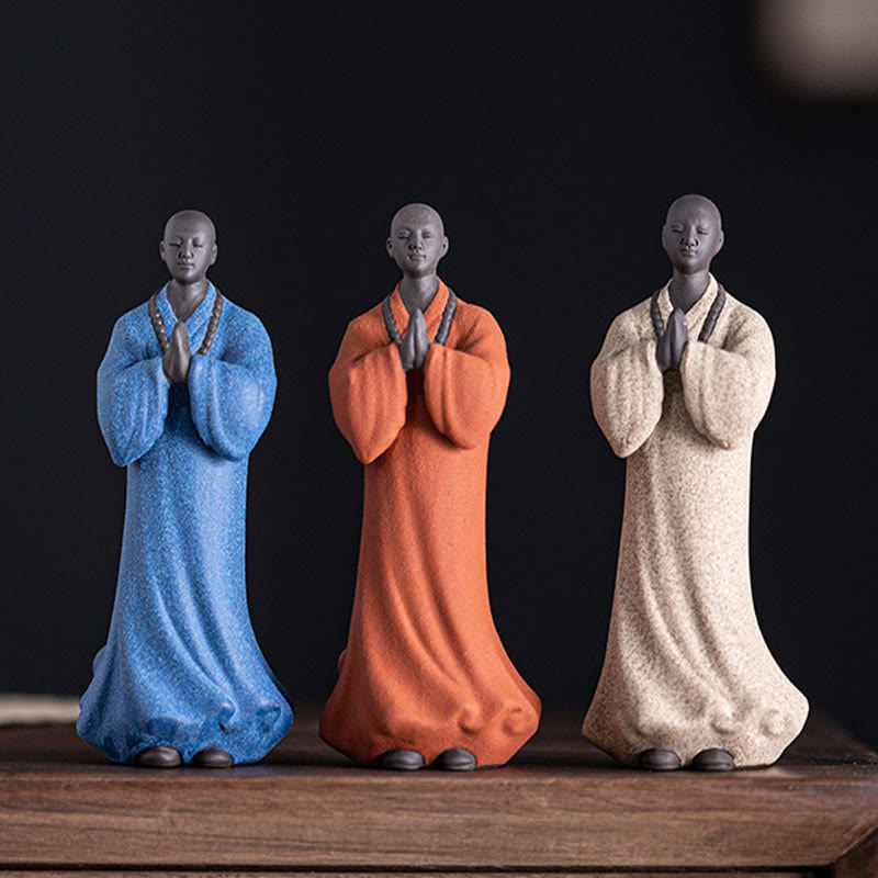 Statue de Bouddha méditant en céramique 5x5x13cm pour la sérénité