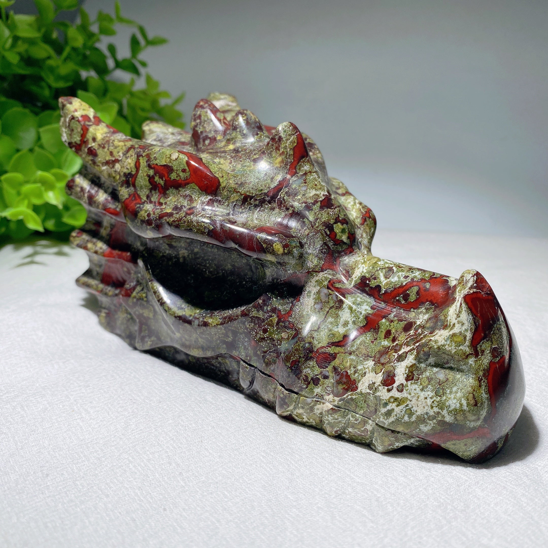 6.0 inch Dragon Blood Stone Head Carving for Healing