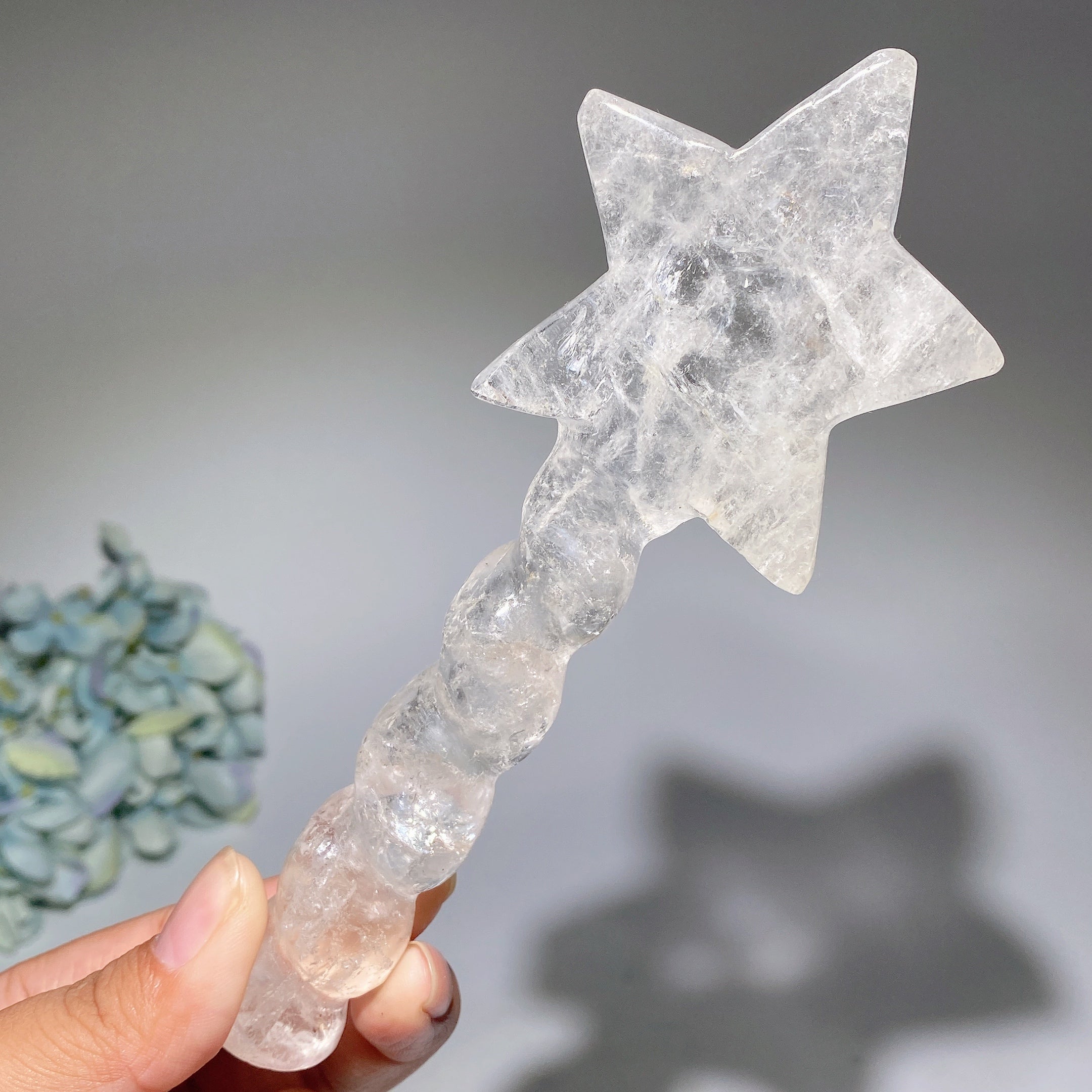 Baguette de guérison en cristal de quartz transparent de 6,2 pouces