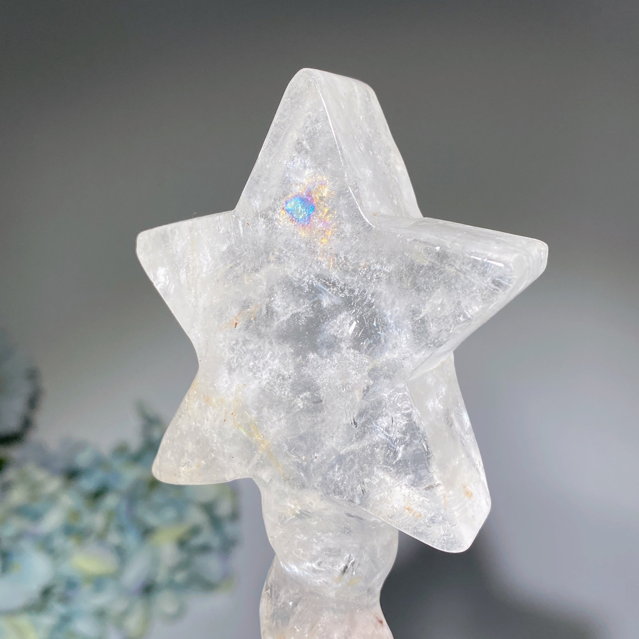 Baguette de guérison en cristal de quartz transparent de 6,2 pouces