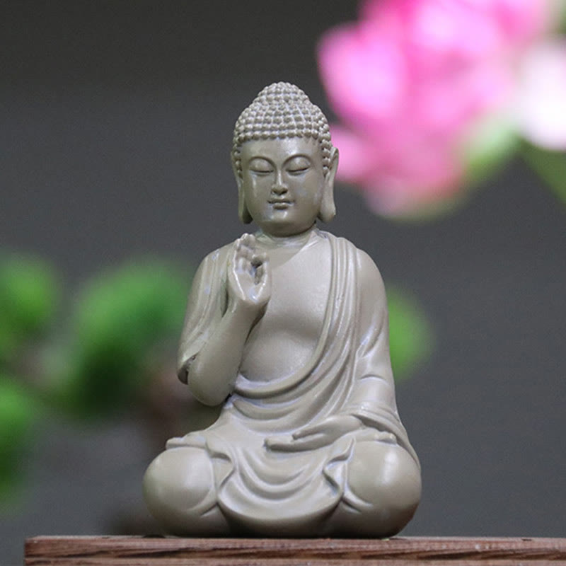 Petite statue de Bouddha en résine de 6,2 pouces pour la méditation et la compassion