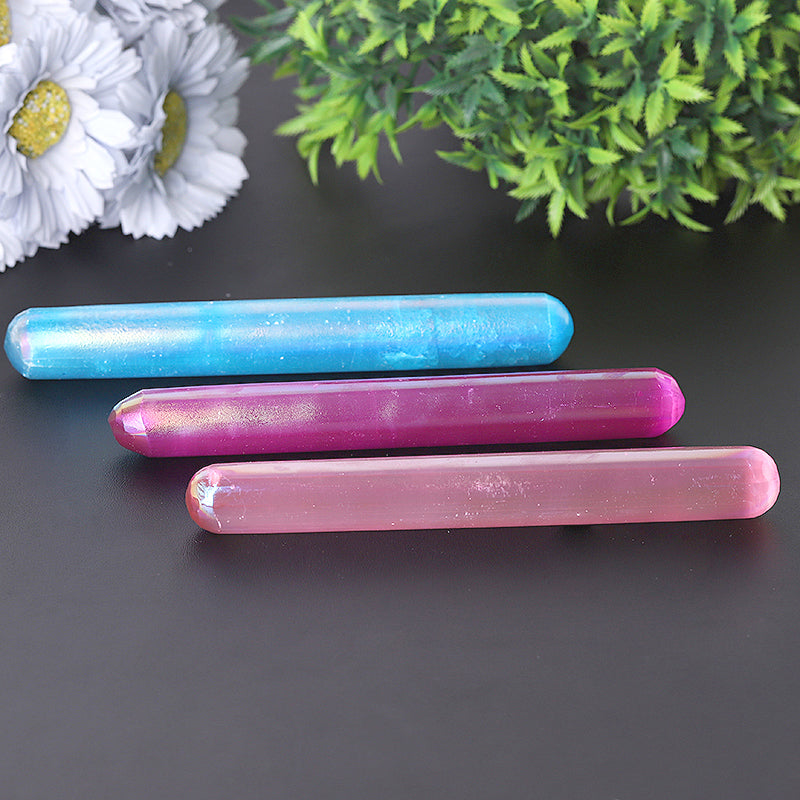 Baguette de cristal de sélénite Aura Angel de 6 pouces pour la guérison