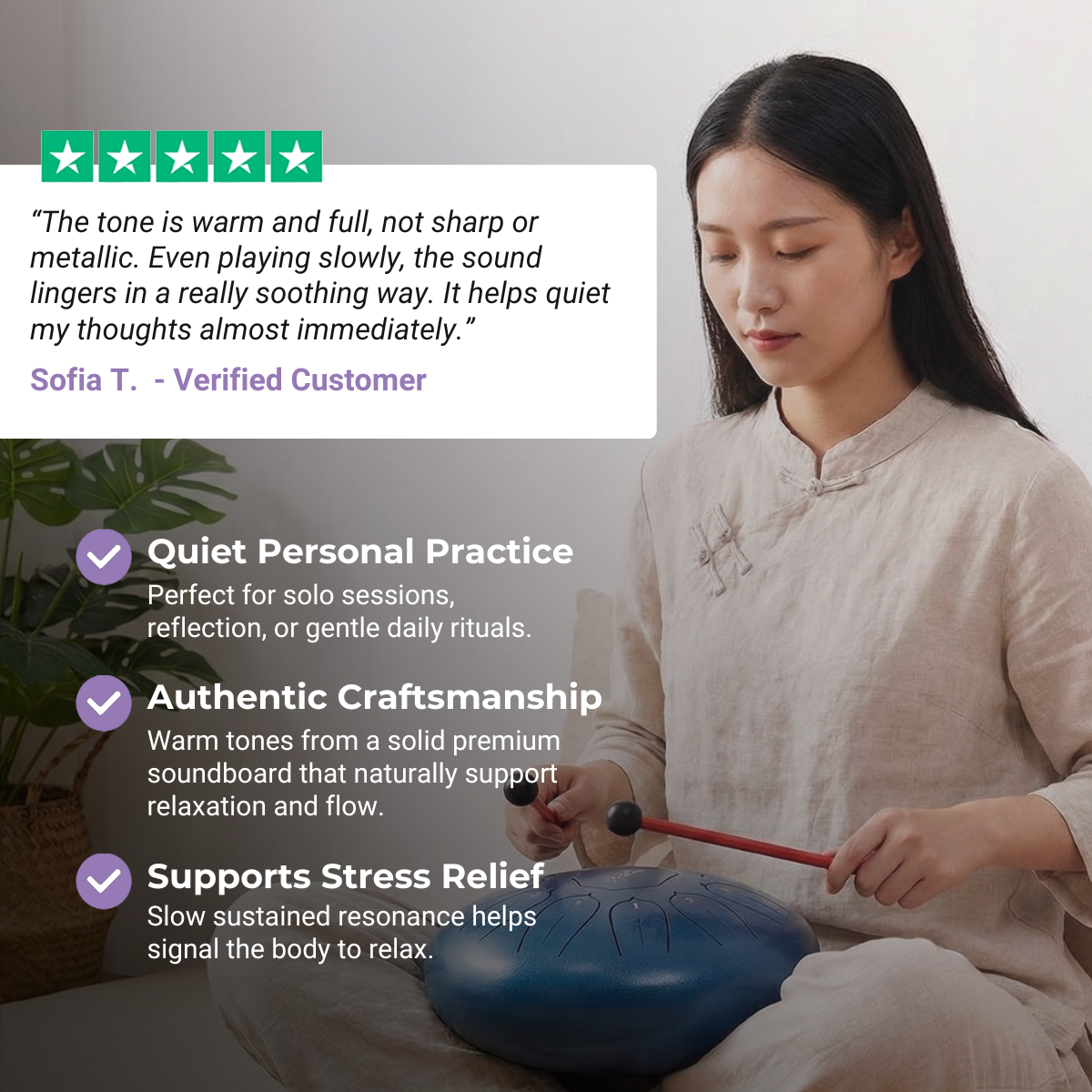 Tambour à langue en acier au carbone de 6 pouces, 11 notes en clé D