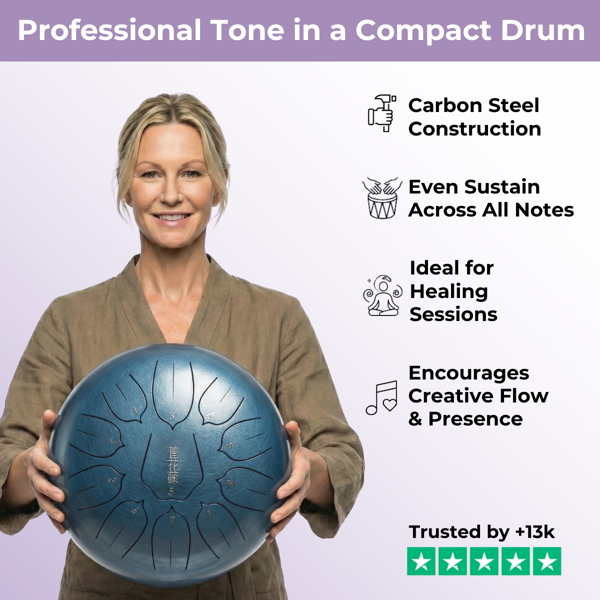 Tambour à langue en acier de 6 pouces, 8 notes pour débutants et enfants