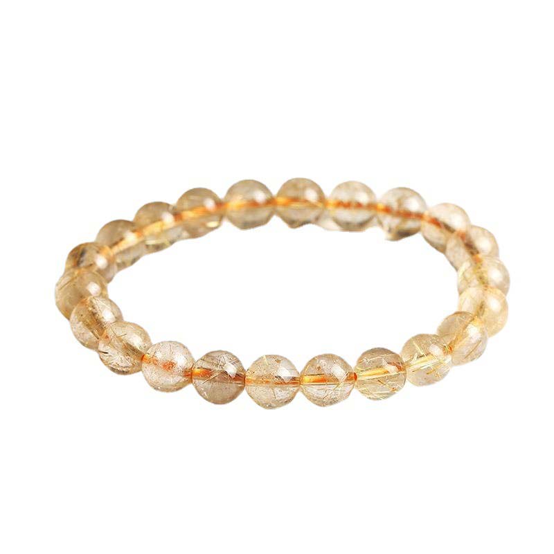 Bracelet en citrine de 10 mm pour le bonheur et la prospérité