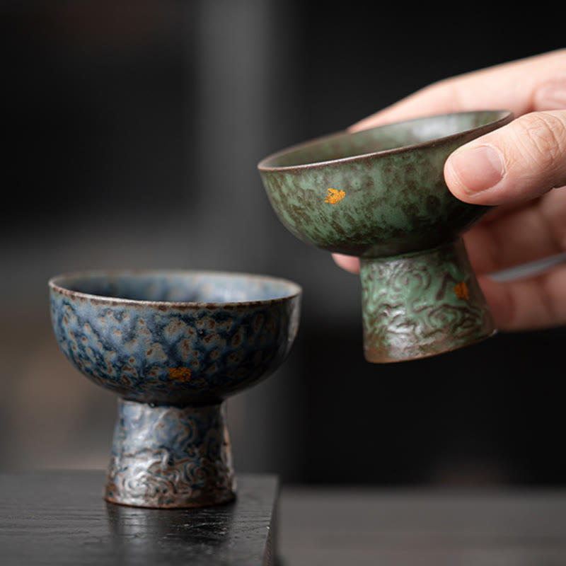 Tasse à thé en céramique vintage « Nuages de bon augure » de 60 ml pour la cérémonie du thé