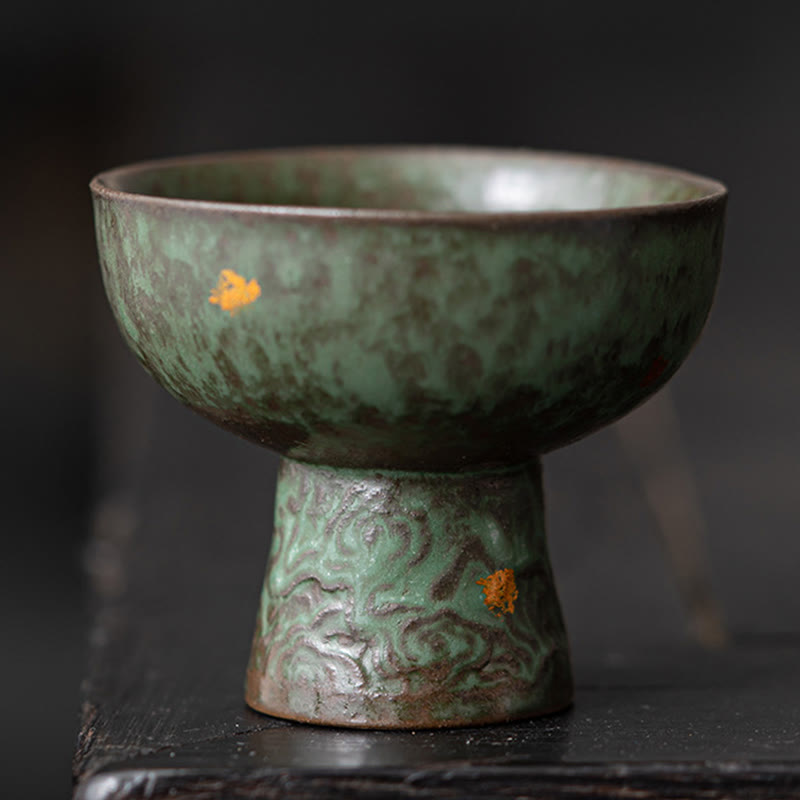 Tasse à thé en céramique vintage « Nuages de bon augure » de 60 ml pour la cérémonie du thé