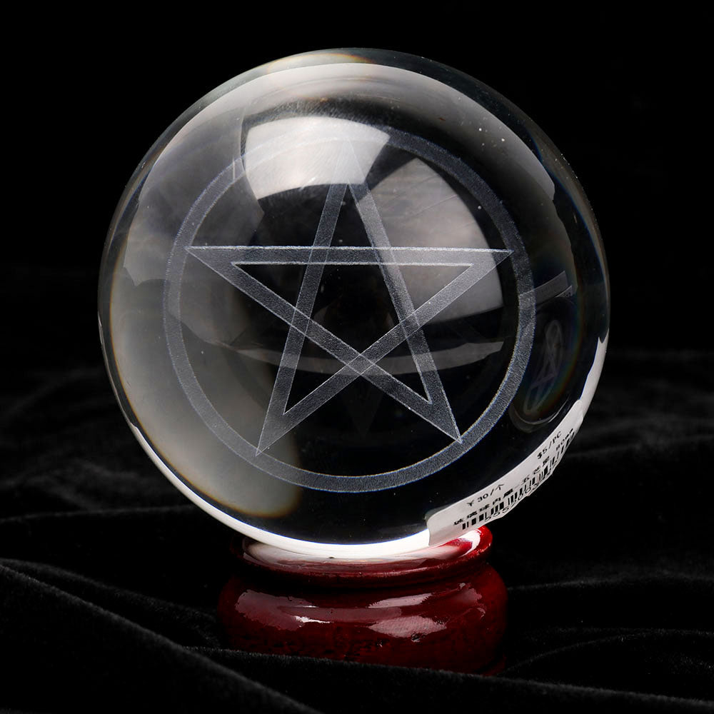 Sphère de cristal pentagramme de 60 mm pour l'équilibre énergétique
