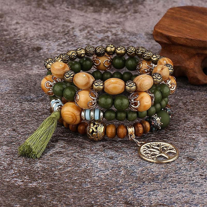 Wenge Wood Turquoise Healing Bracelet for Balance & Calm