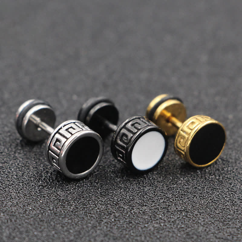Boucles d'oreilles spirituelles en acier titane de 10 mm pour hommes