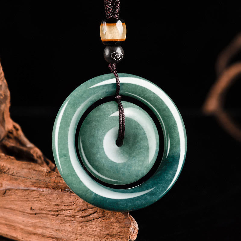 Collier Boucle de Paix en Jade | Pendentif Chance et Prospérité