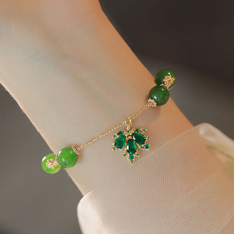 Bracelet Courage Force en Calcédoine Verte 8 mm