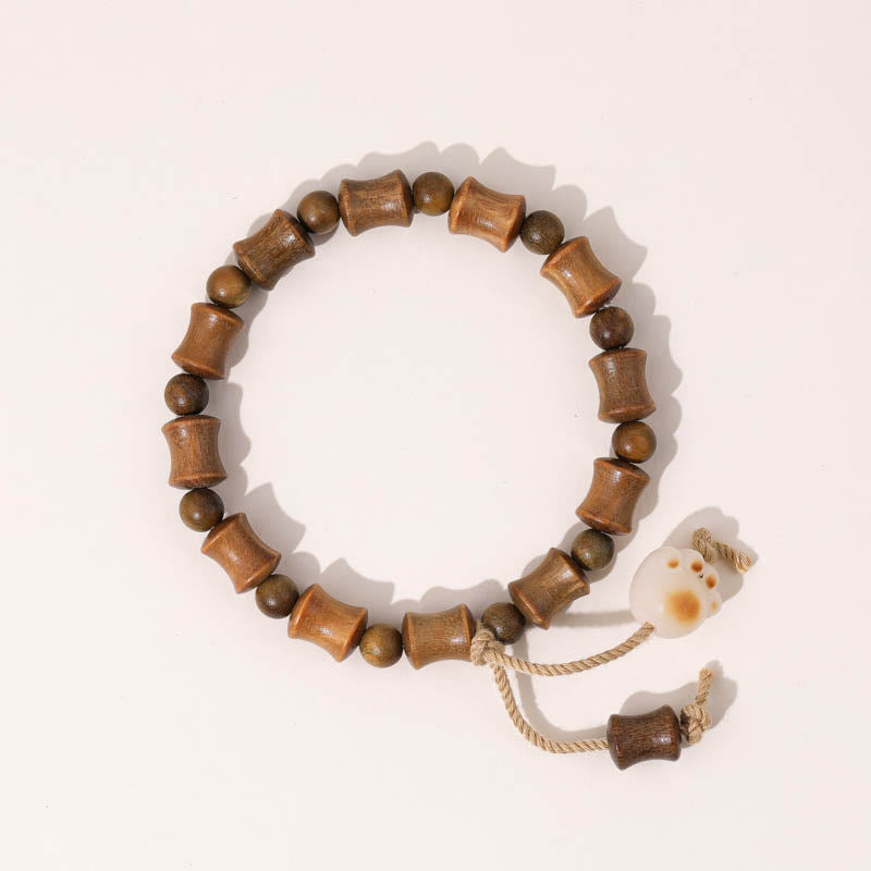 Bracelet spirituel de paix en bois de santal vert et graines de Bodhi de 8 mm